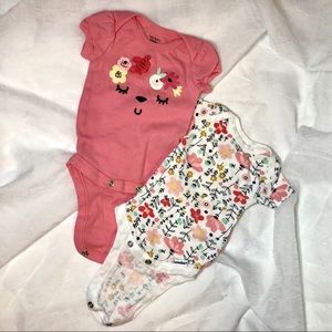Gerber’s NB Girl Floral Onesies (set of two)